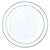 9" WHITE PLATE W/ SILVER HOT STAMP - 50CT