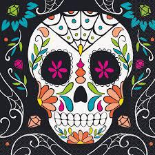 Sugar Skulls Day of the Dead Lunch Napkins 16ct