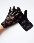 Lace Wrist Gloves - Black