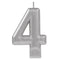 Numeral Metallic Candle #4 - Silver