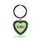 South Florida Green Rhinestone Heart Keychain