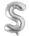 34" Silver Letter S Balloon