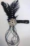 Flapper Black Sequin Headband Feathers & Beads Kit