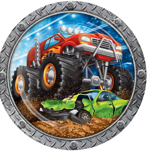 MONSTER TRUCK RALLY 9IN PLATES 8CT.