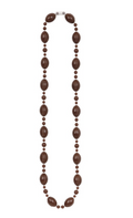 Kickoff Football Brown Beaded Necklace 32"