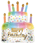 36" Birthday Cake And Candles Balloon - Pkg