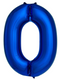 34" Blue Number 0 Balloon ZERO Number