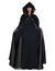 VELVET HOODED CAPE W/LINING - BLACK - ONE SIZE