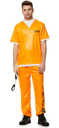 2pc Convict Orange Medium Adult Costume