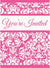 Pink Damask Invites 8ct.