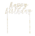 Clear with Gold Foil Flecks Acrylic Cake Topper