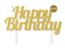 Gold Happy Birthday Cake Topper