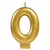 Metallic Gold Numeral 0 candle