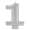 Numeral Metallic Candle #1 - Silver