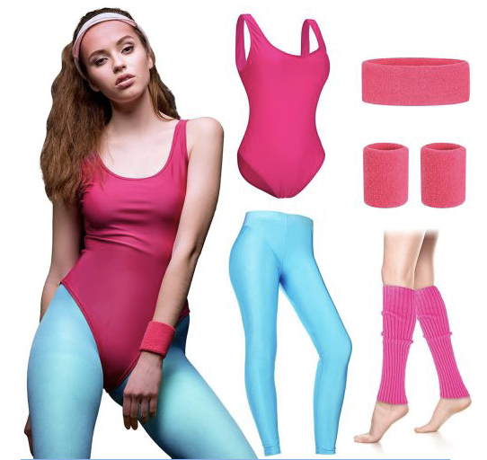 80s Workout Adult Costume Pink/Blue– PARTY PLANET BRANDON