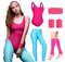 80s Workout Adult Costume Pink/Blue
