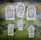 Grim Reaper RIP Foam Tombstone Halloween Decorations Set – 6 Pc.