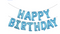 14" Pastel Blue Happy Birthday Letter Balloon Banner