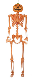 Pumpkin Head Skeleton Orange 60"
