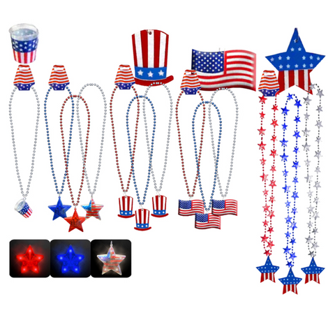 USA July 4th Chain Necklace 1 pc (assorted necklace selection)