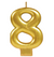 Metallic Gold Numeral 8 Candle