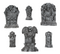 Spooky Graveyard Foam Tombstone Halloween Decorations Set – 6 Pc.