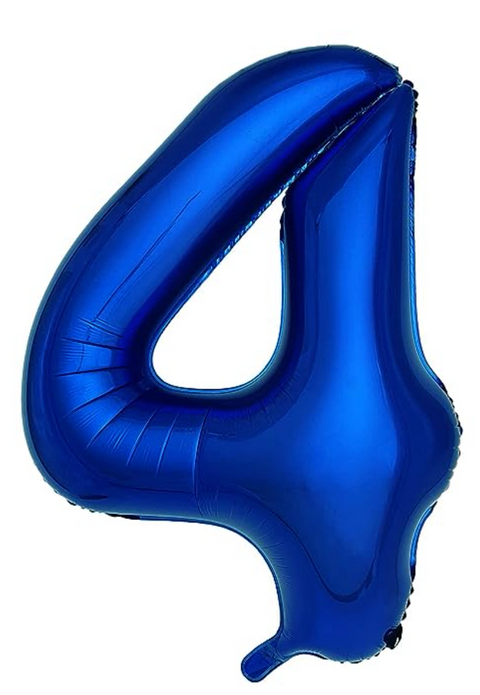 34" Blue Number 4 Balloon