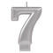 Numeral Metallic Candle #7 - Silver