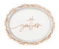 Elegant Thanksgiving "Gather" Oval Plates  8ct - Foil Stamping