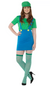 GREEN PLUMBER GAMER GIRL WOMEN'S COSTUME LARGE 14-16