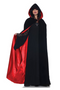 VELVET HOODED CAPE W/LINING - RED