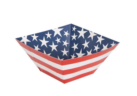 Stars & Stripes 4th of July Paper Square Bowl