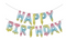 14" Pastel Rainbow Happy Birthday Letter Balloon Banner