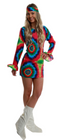 60S NEON TYE DYE GIRL WOMEN'S COSTUME X-LARGE 18-20