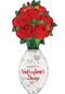 66" Special Delivery Valentine Rose Vase