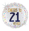 18" Cheers to 21 years balloon Pkg.