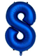 34" Blue Number 8 Balloon
