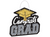 Congrats Grad Value Glitter Sign - Black, Silver, Gold