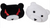 BLACK AND WHITE ANIME BEAR HAIR CLIPS COSTUME ACCESSORY