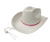ADULT FASHION DOLL WHITE COWBOY HAT WITH PINK SEQUIN HAT BAND - BARBIE INSPIRED