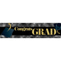Black Congrats Grad Graduation Vinyl Banner