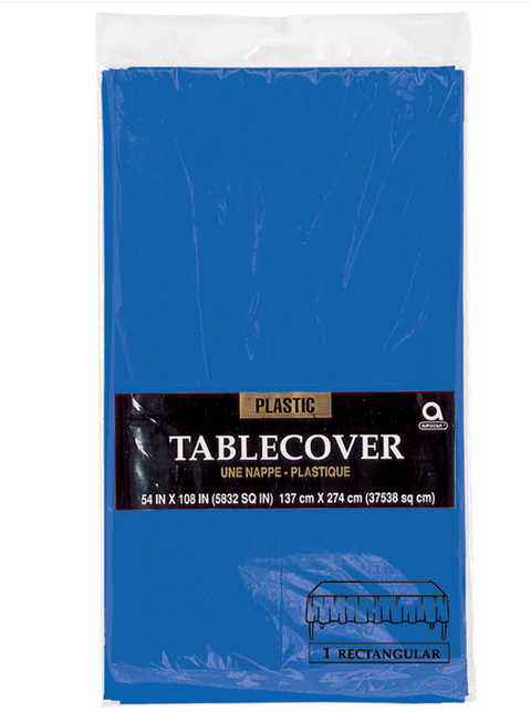 Cobalt Blue Plastic Table Cover 54"x108"