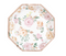 Pink Blooms Octagon Shaped 8.25" Plates  8ct. - Foil Stamping