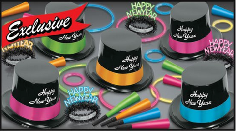 NEW YEAR NEON GLOW ASSORTED KIT FOR 10 PEOPLE