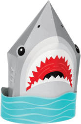 Shark Party 3-D Centerpiece 7"x11"