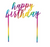 Plastic Metallic Rainbow Happy Birthday Cake Topper