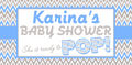 Blue Chevron Baby Shower Custom Banner