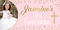 Sparkling Pink and Gold Cross Communion Custom Banner
