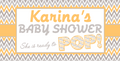 Yellow Chevron Baby Shower Custom Banner