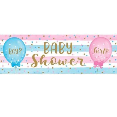 Bow or Bowtie Gender Reveal Party Banner 20"x60"